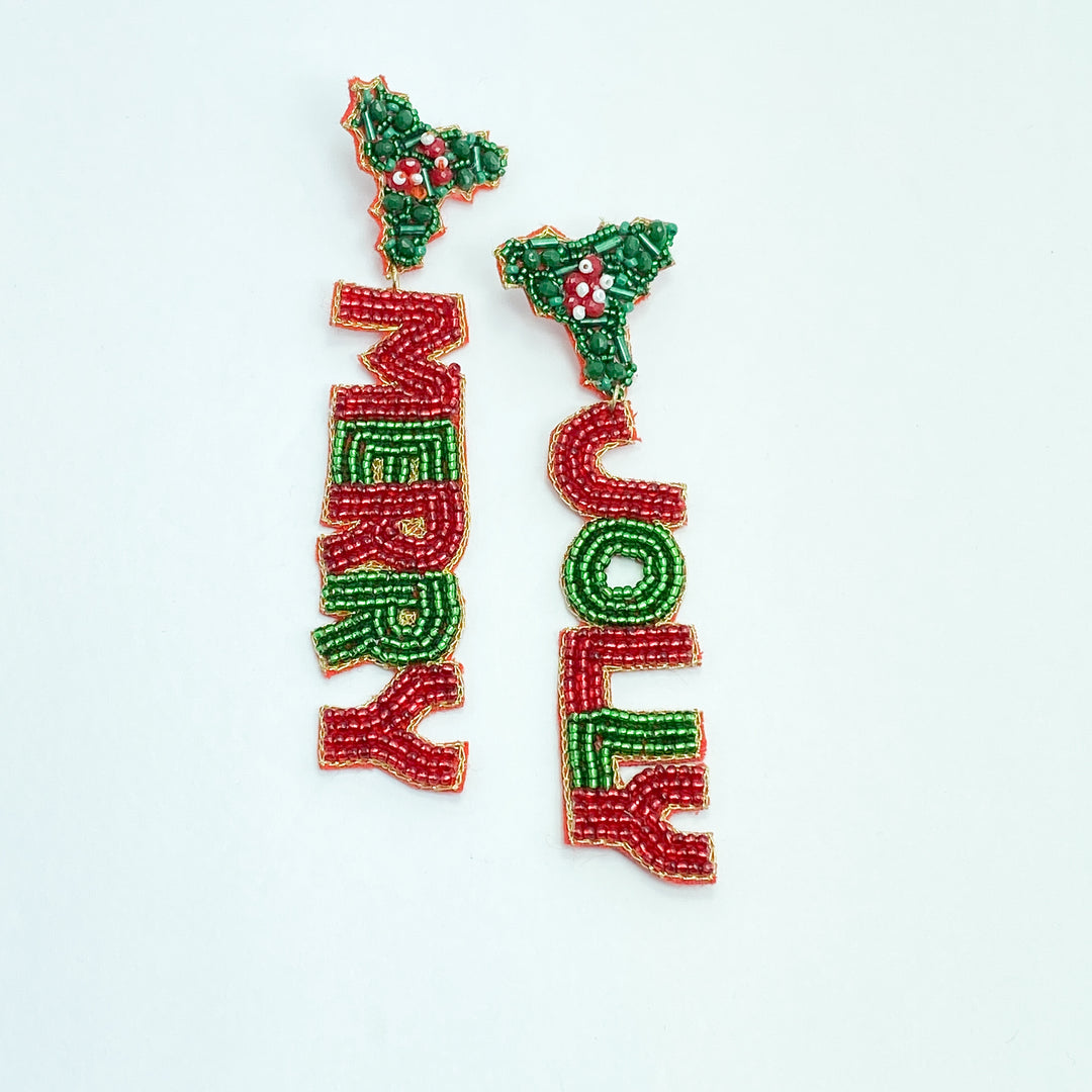 Merry Jolly Beaded Earrings