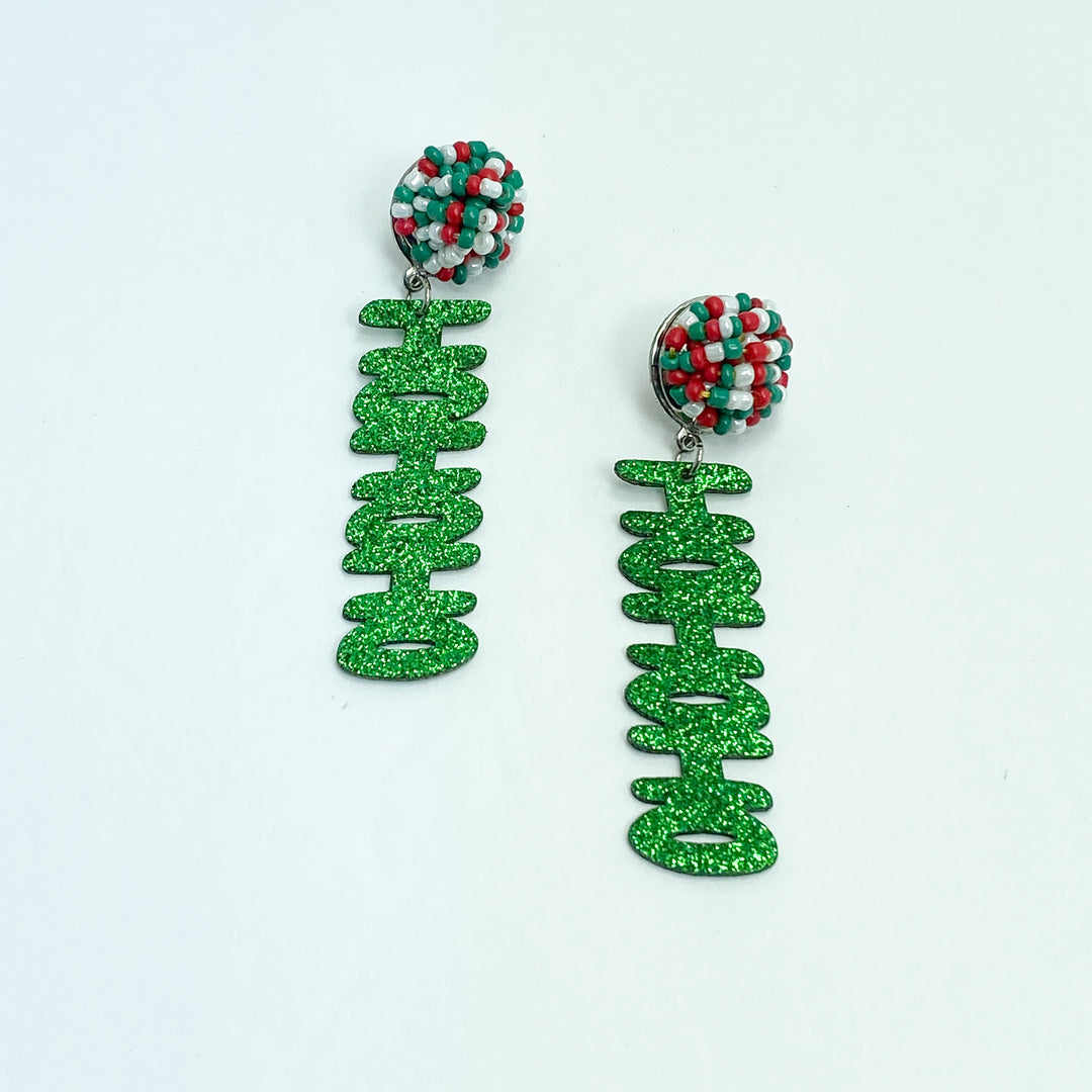 Ho Ho Ho Glitter Earrings
