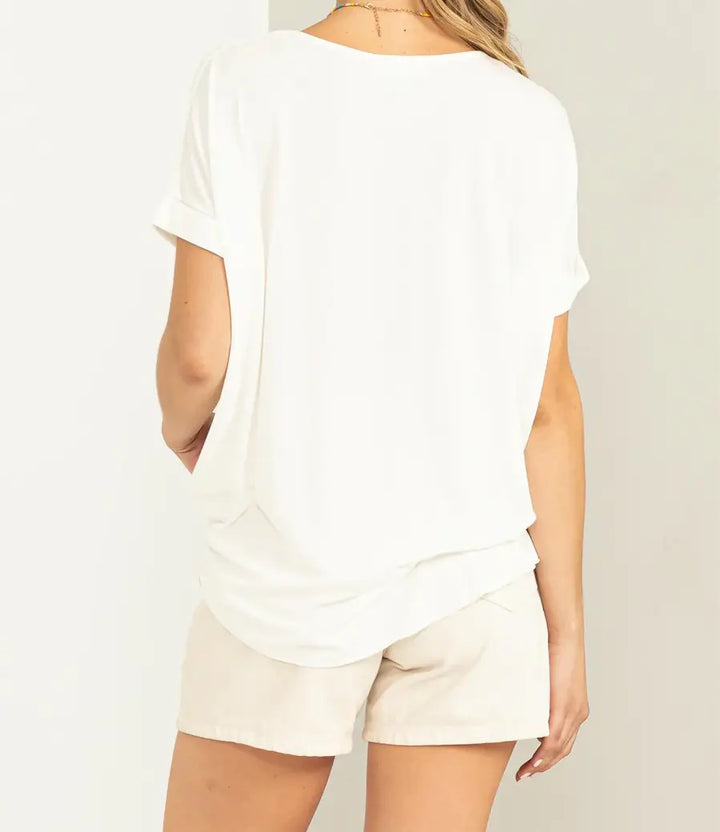Bliss Twist Top- Off White