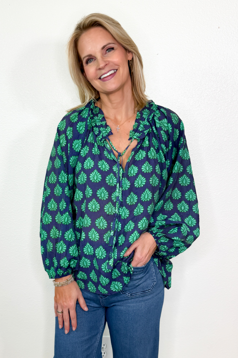 Ocean Leaf Boho Top