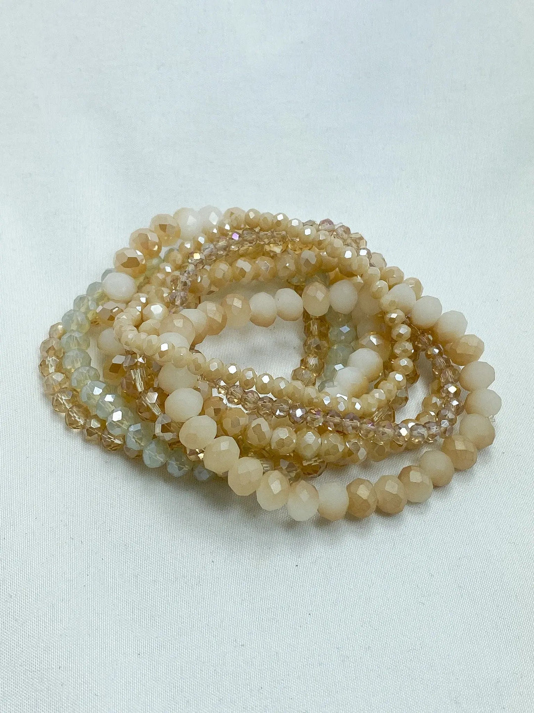 Amber, Cream, & Clear Stackable Bracelet Set - Lucy Doo