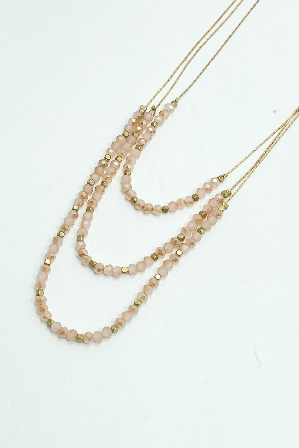 Blush Pink & Gold Layered Necklace - Lucy Doo