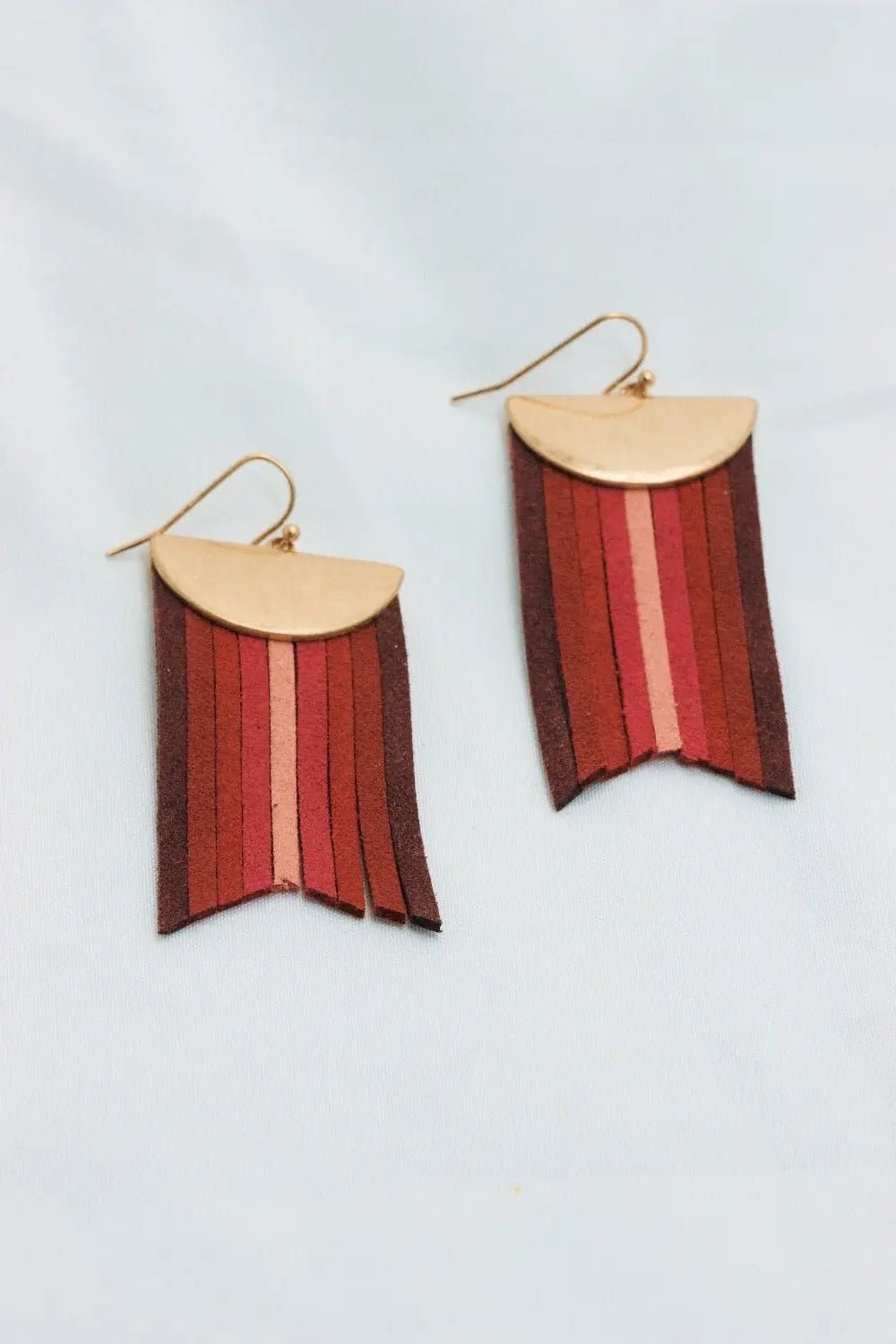 Burgundy Retro Ombre Tassel Earrings - Lucy Doo