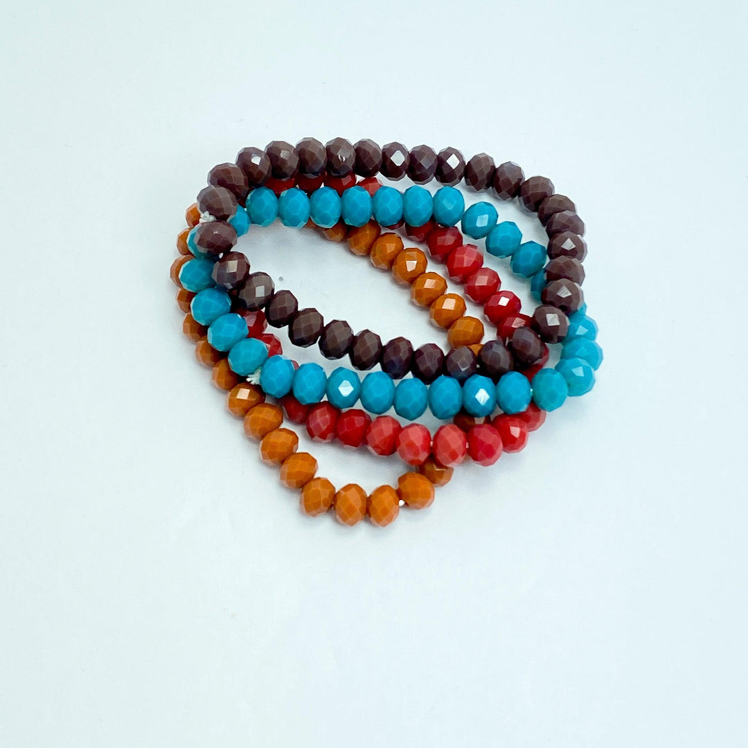 Fall Jewel-toned Beaded Bracelet Set - Lucy Doo