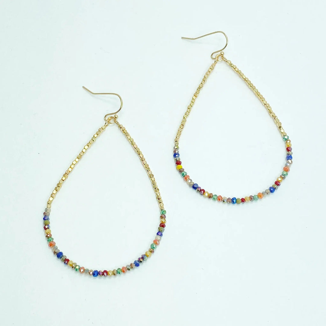 Gold Chip Multi Teardrop Earrings (Lg) - Lucy Doo