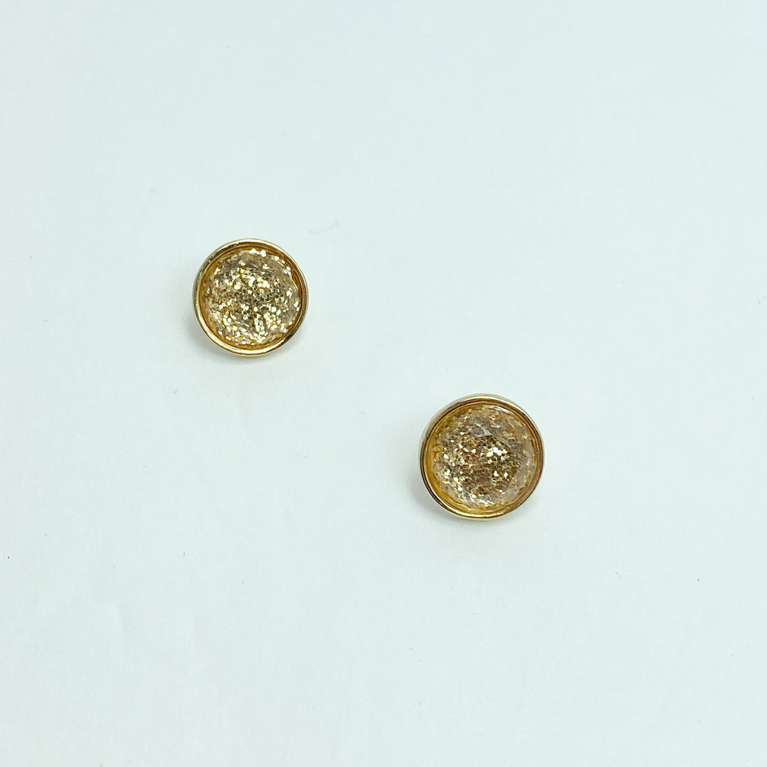 Gold Sparkle Stud Earrings - Lucy Doo