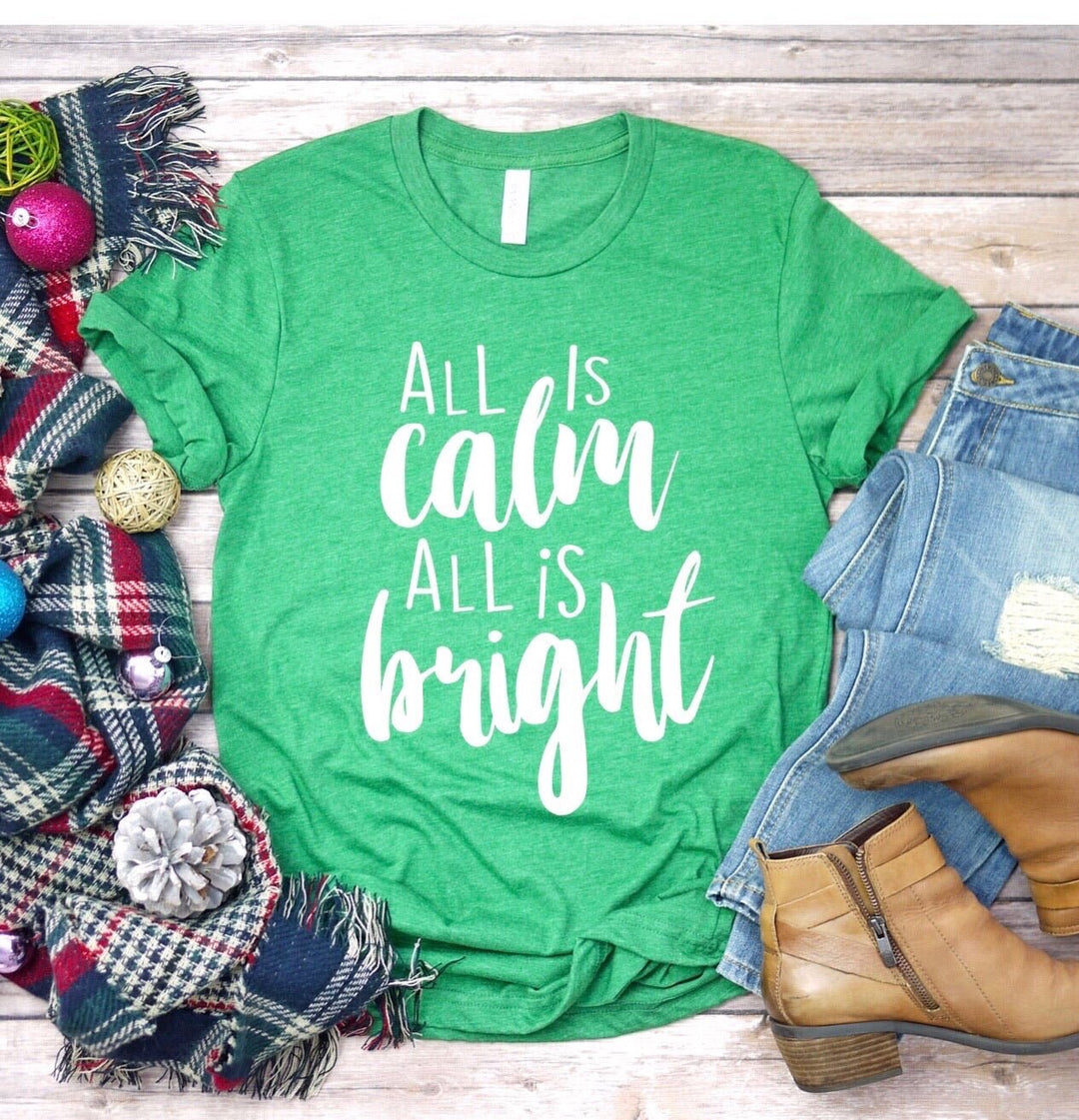Green All Is Calm Tee - Lucy Doo