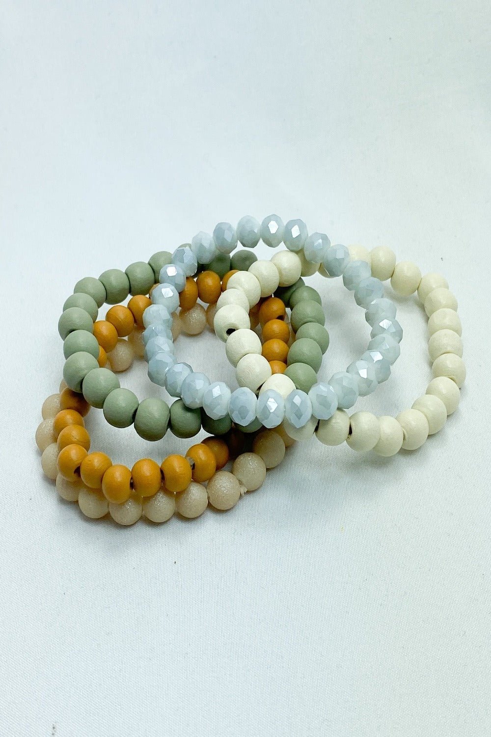 Grey, Mustard, Cream + Stackable Bracelets - Lucy Doo
