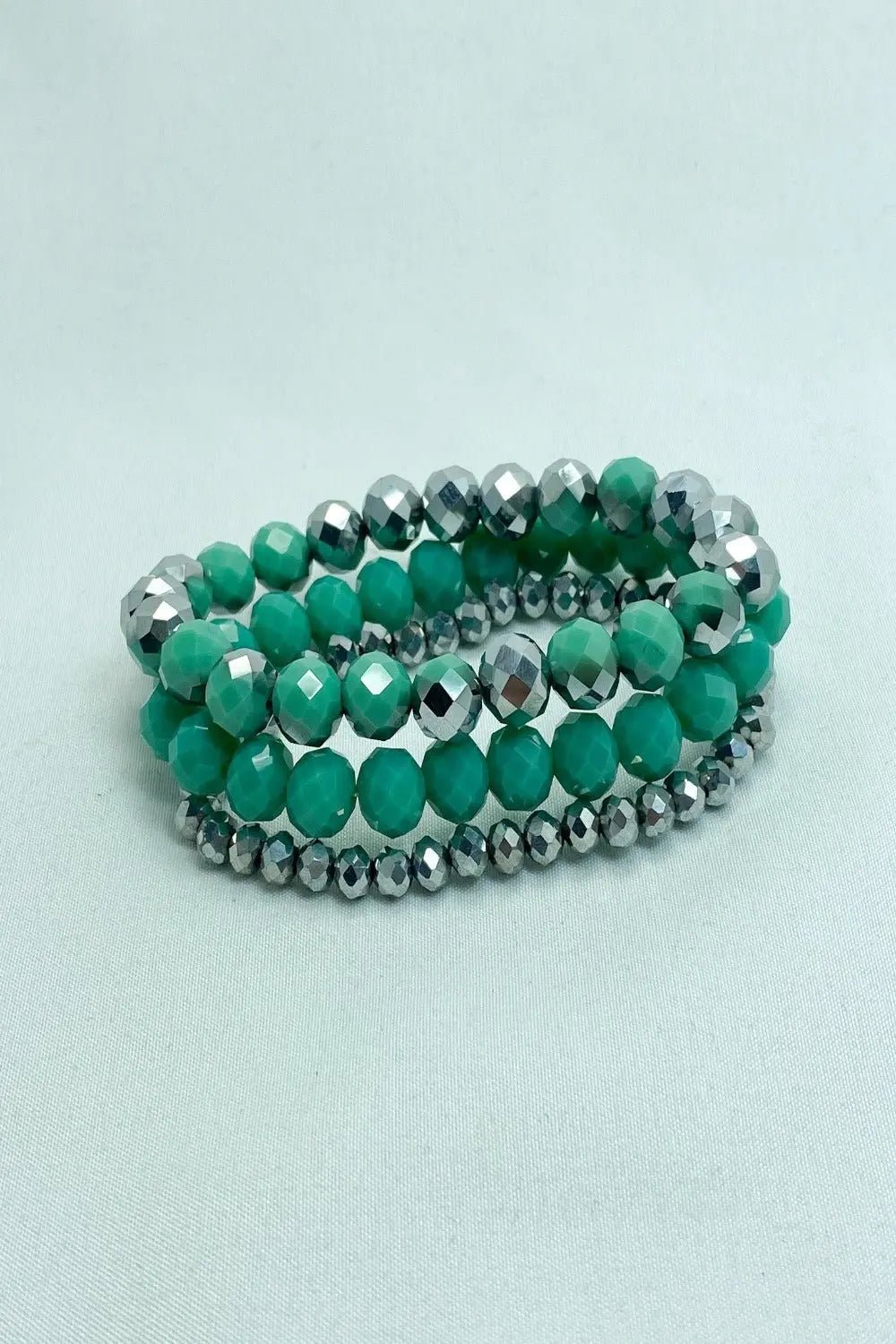 Turquoise & Metallic Beaded Stackable Bracelet Set - Lucy Doo