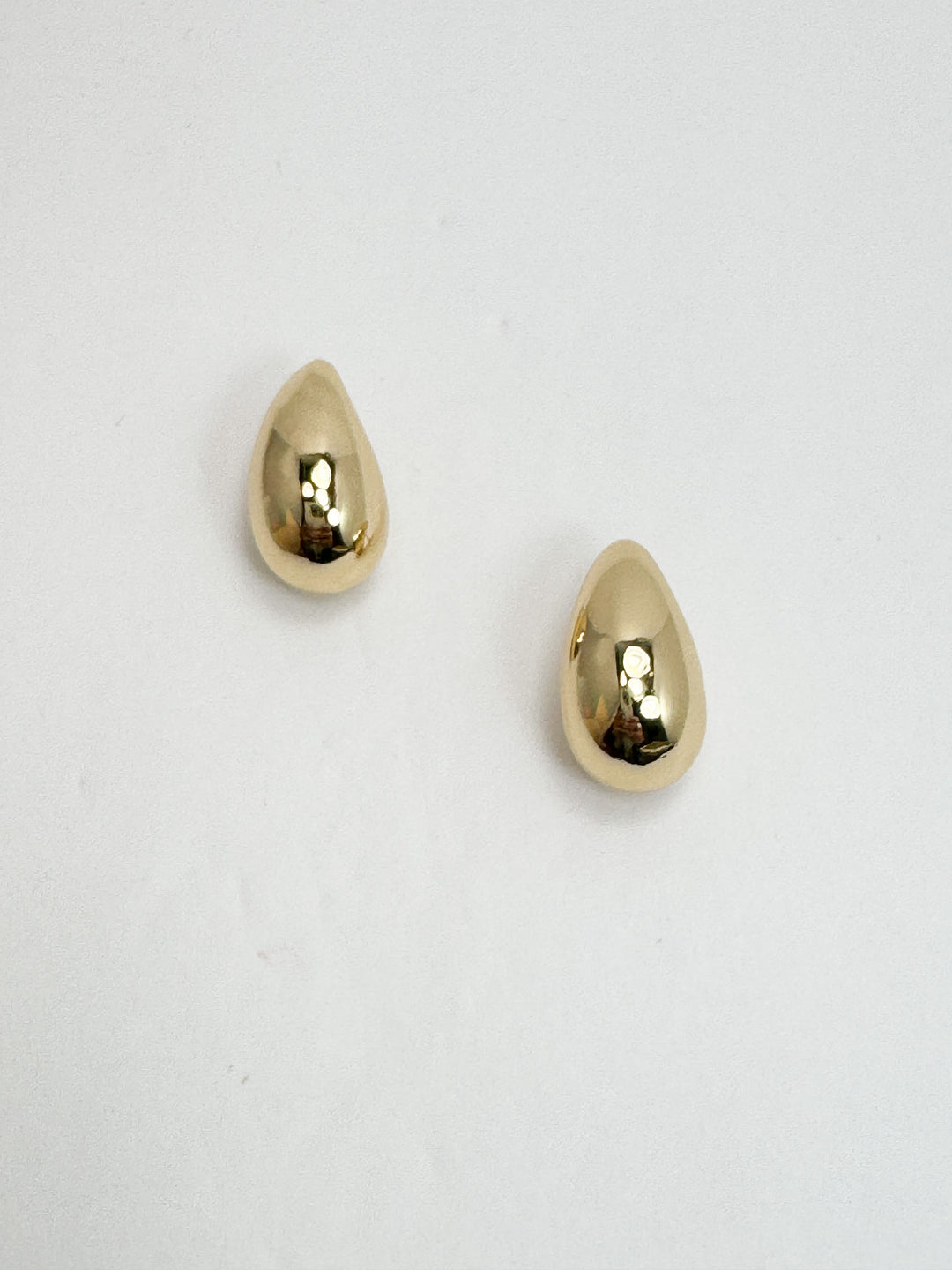 Gold Teardrop Post Earrings