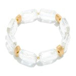 Clear Chunky Bracelet w/ Gold Accents