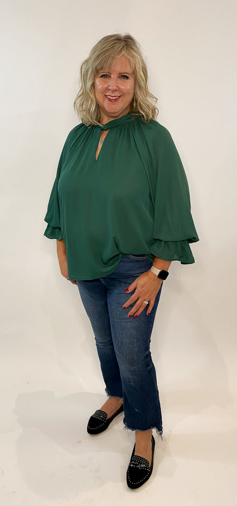 Order Tori Twist Neck Blouse-Hunter green Online