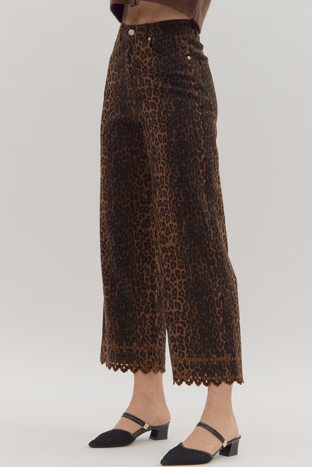 The Midnight Safari Crop Leopard Denim