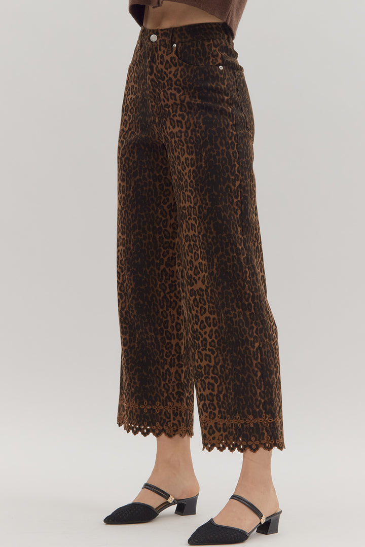 The Midnight Safari Crop Leopard Denim