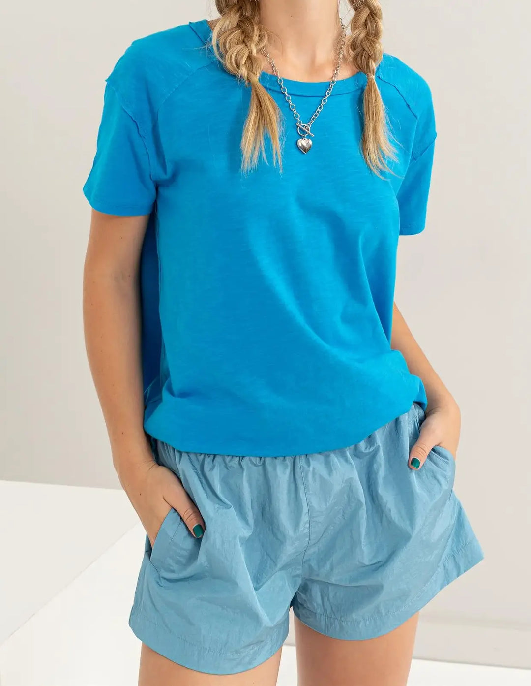 Chic Ease Tee-Turquoise