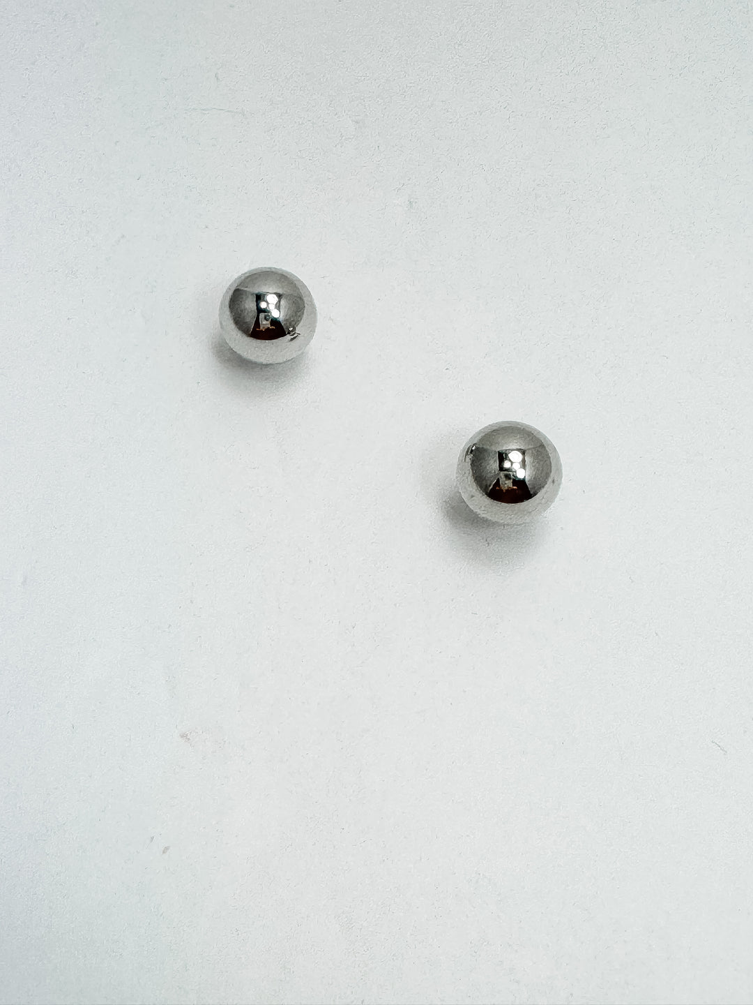 Silver Ball Post Earrings- Medium