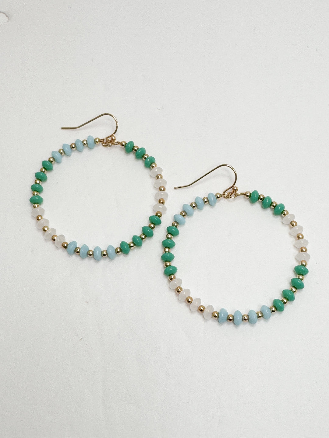 Blue/Green Beaded Drop Earrings