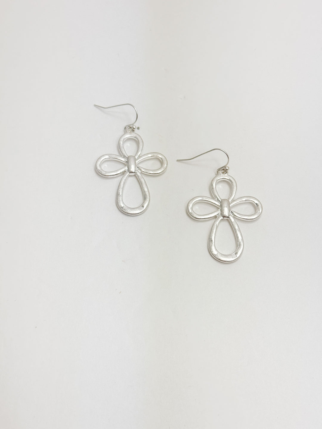 Silver Loopy Cross Earrings