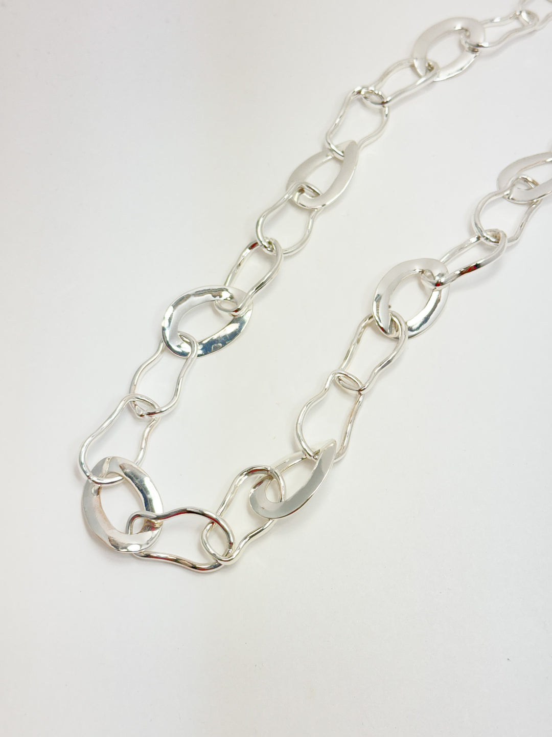 Silver Oval Link Necklace