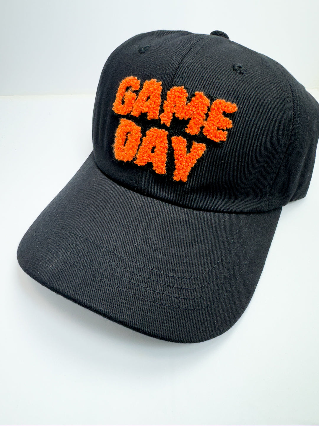 Black/Orange Puffy Game Day Ball Cap