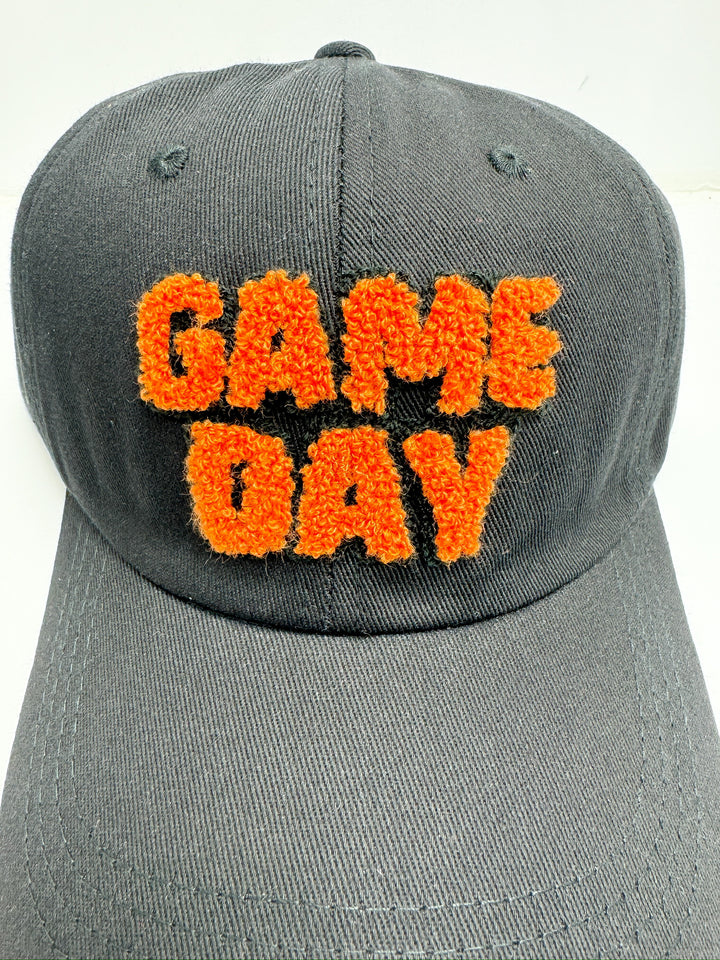 Black/Orange Puffy Game Day Ball Cap