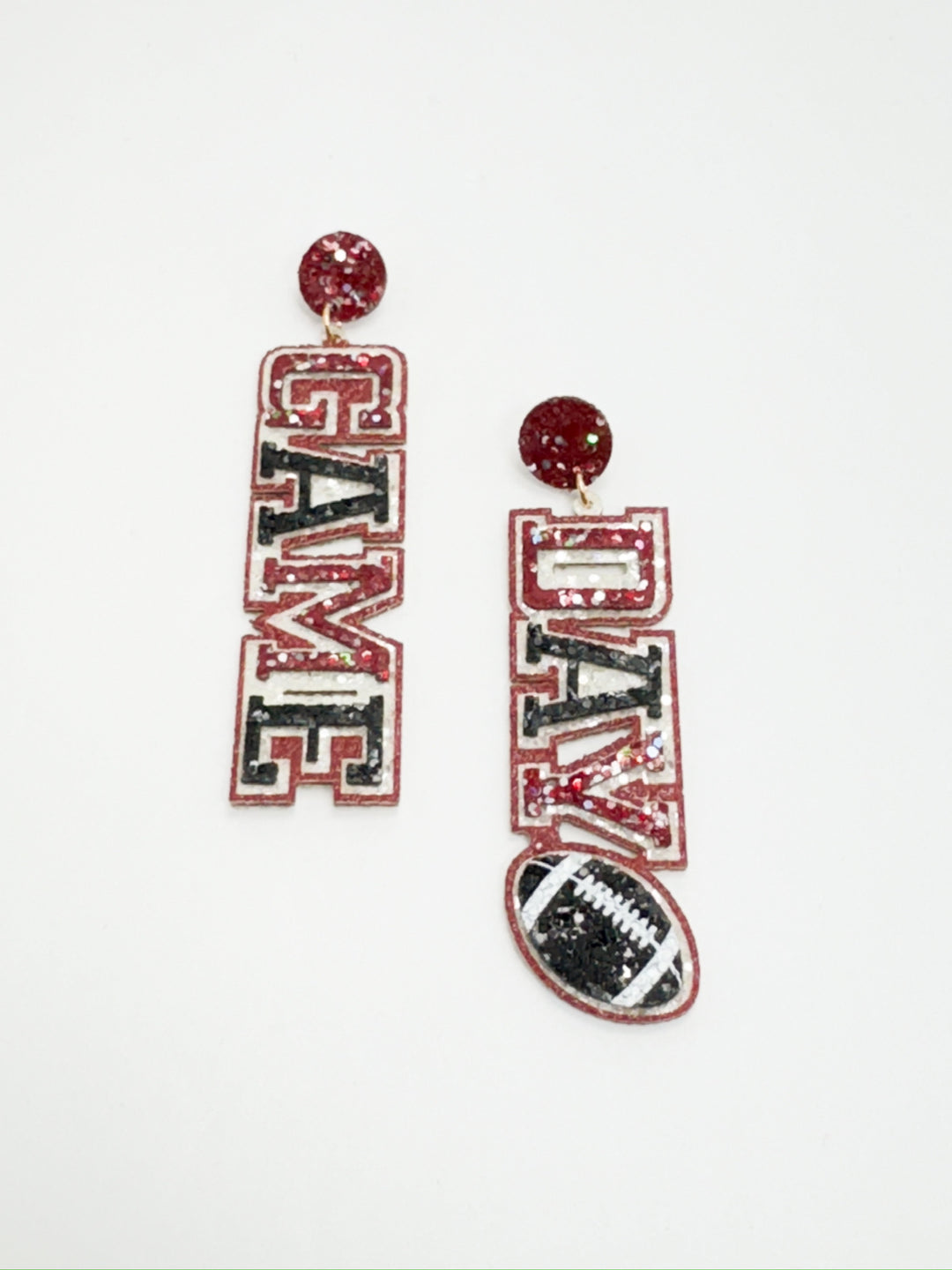 Maroon Black & White GAME DAY Earrings