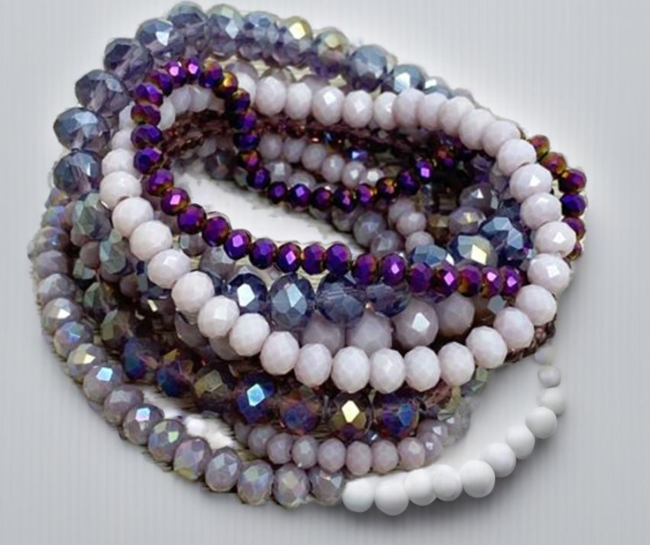 Purple & Lavender Stackable Bracelets