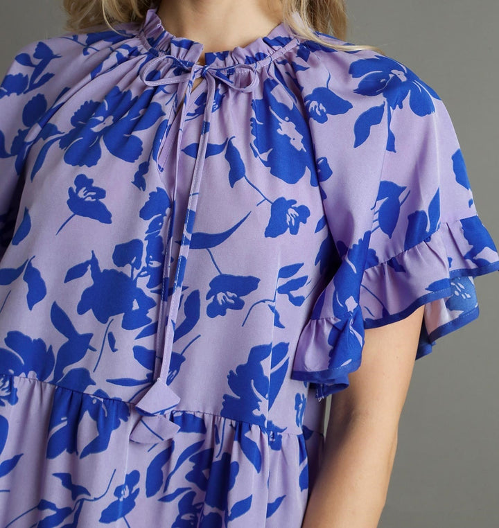 Blue & Lavender Floral Dress