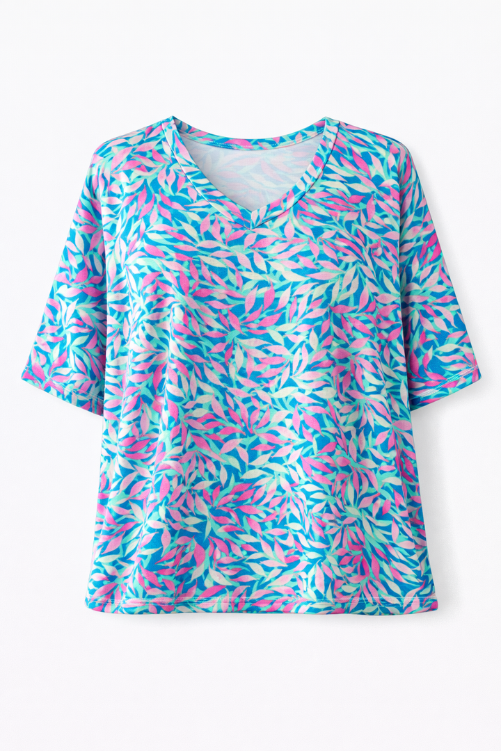 Colorful patterned shirt on a white background