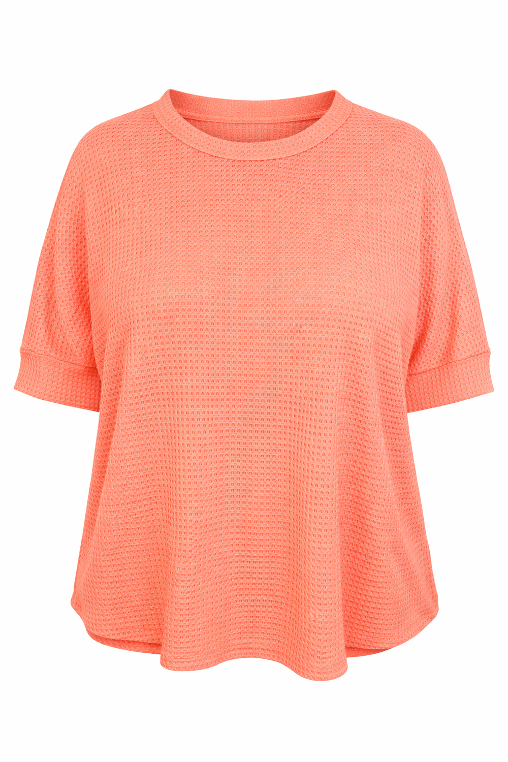 Coral textured t-shirt on a white background