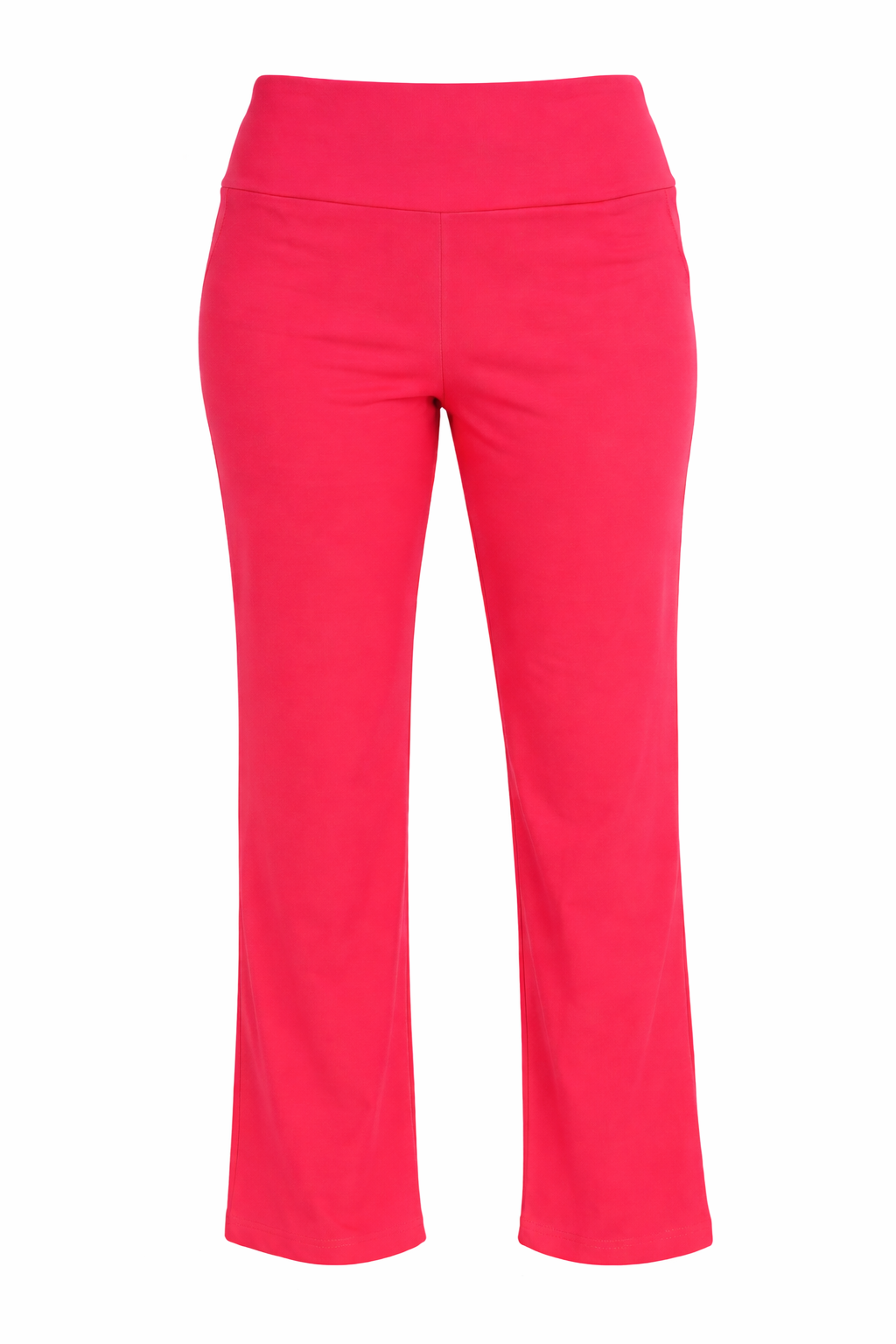 Bright pink pants on a white background