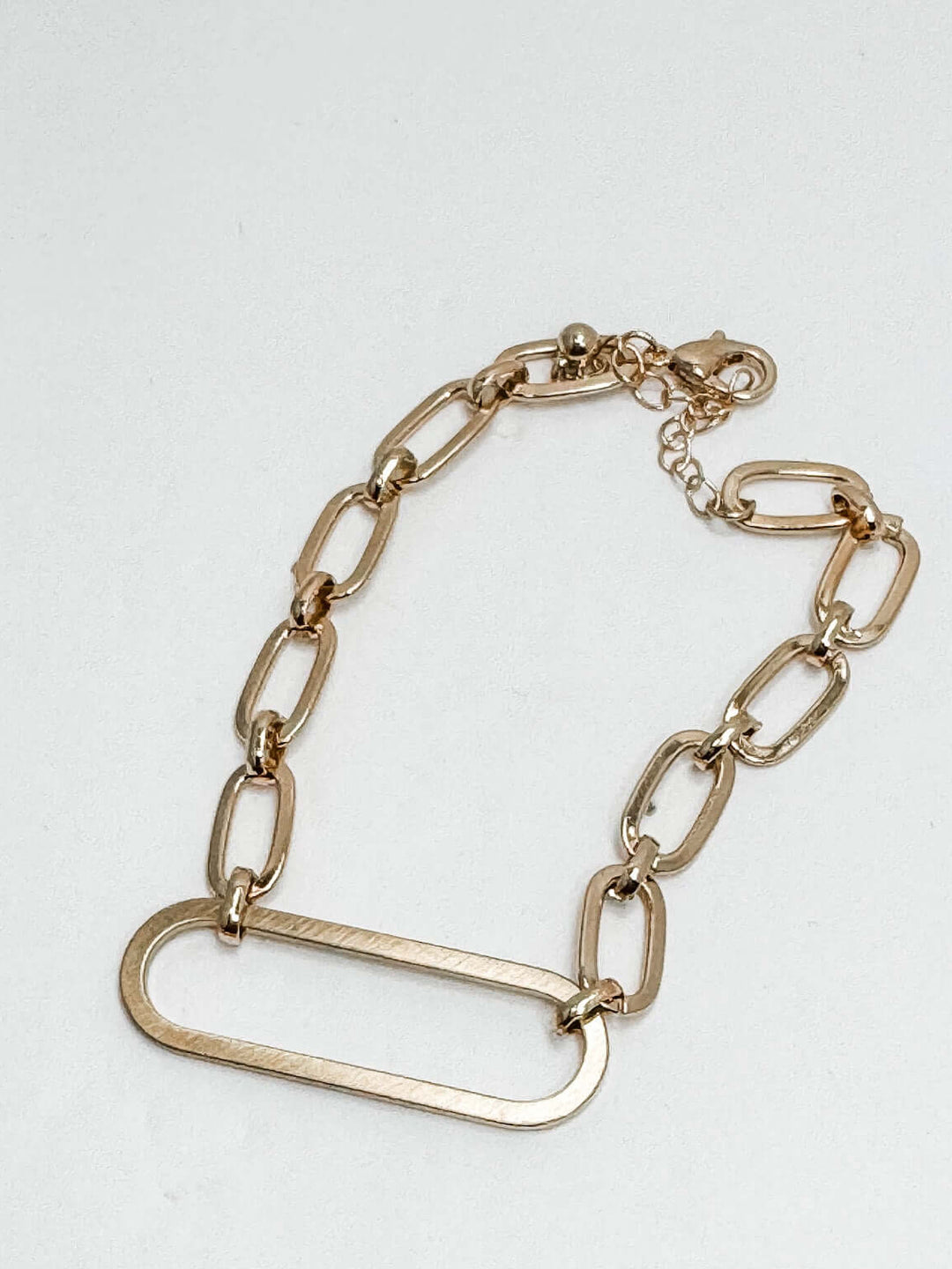 Matte Gold Link Bracelet on white background
