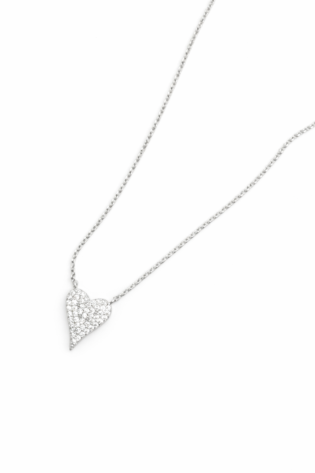 Necklace with a triangular pendant on a white background