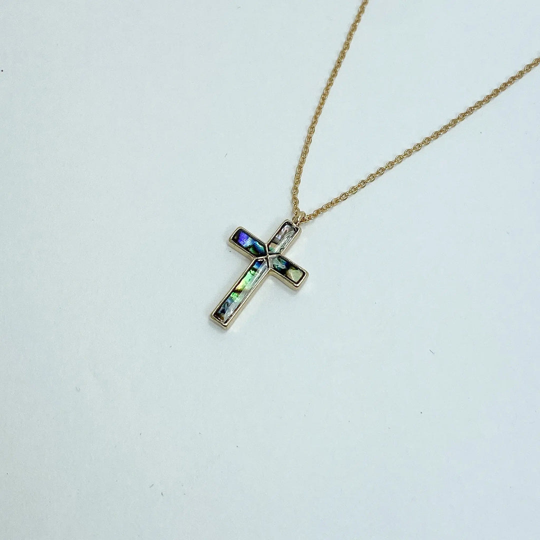 Abalone Cross Necklace - Lucy Doo