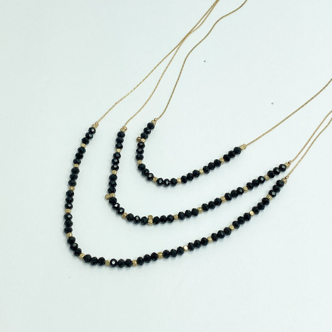 Black & Gold Layered Necklace - Lucy Doo