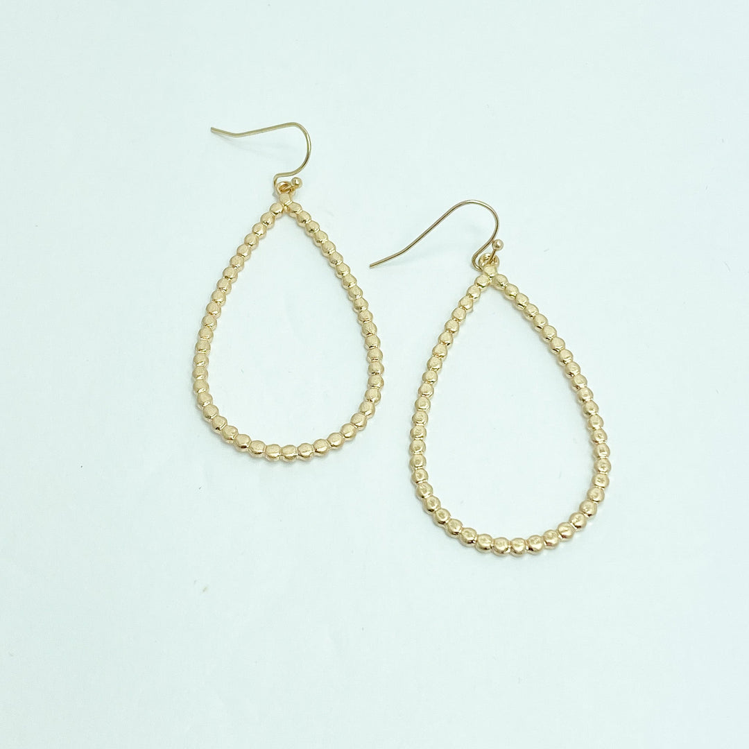 Dotted Gold Teardrop Earrings - Lucy Doo