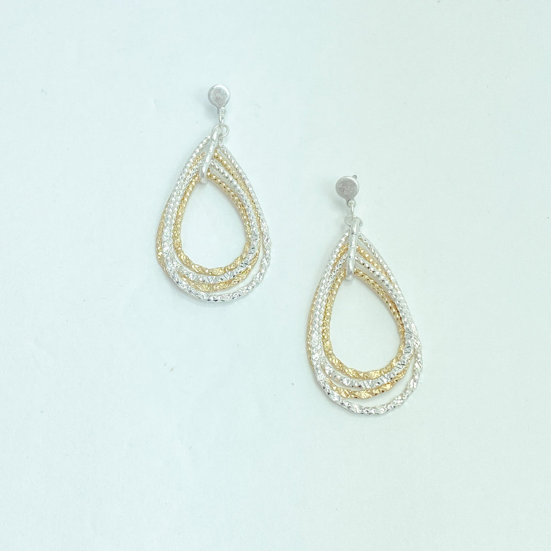Gold/Silver Layered Drop Earrings - Lucy Doo