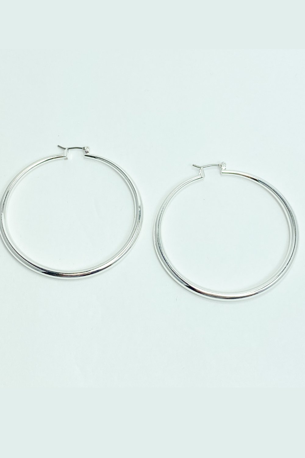 Large Round Silver Hoop Earrings - Lucy Doo