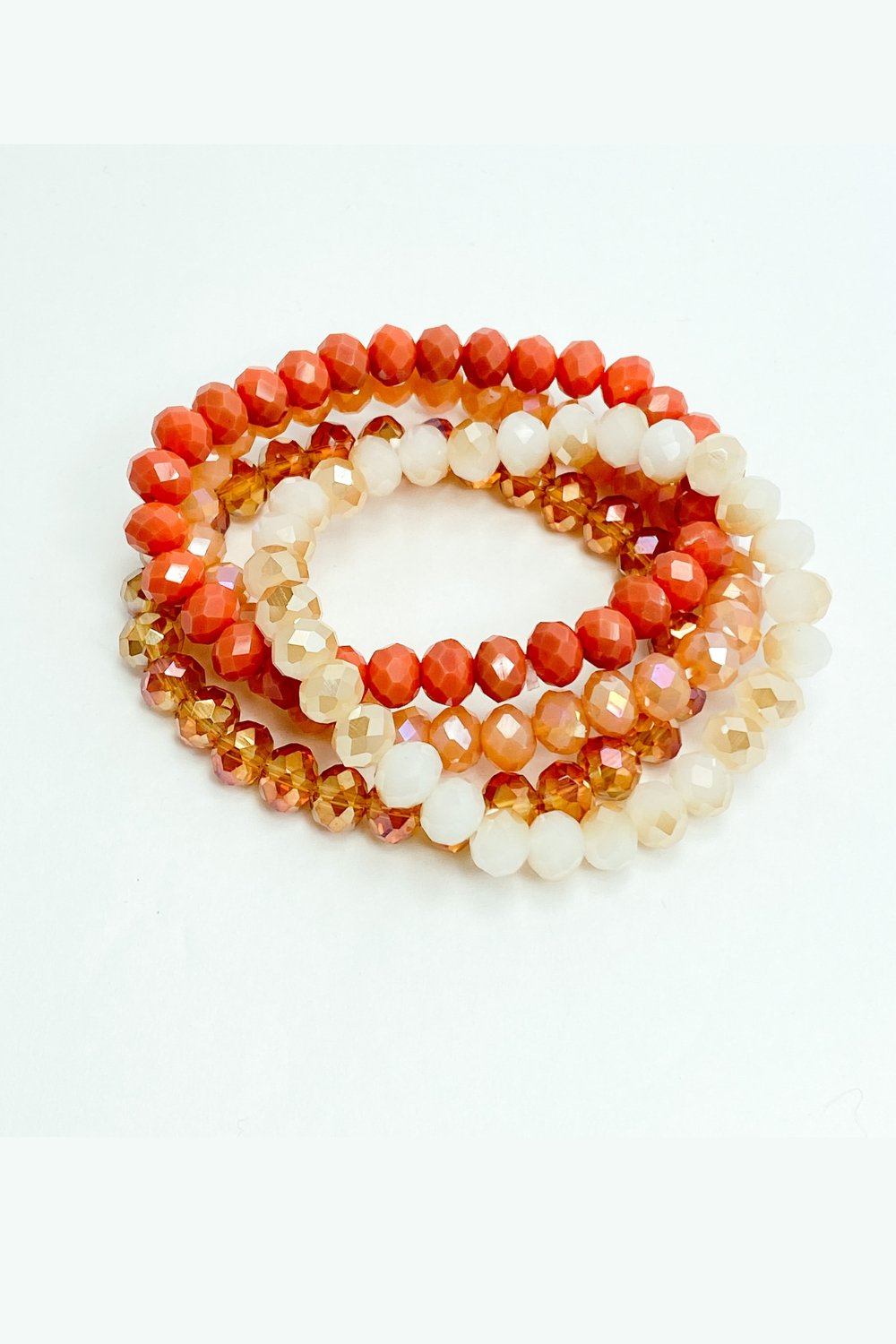 Light Coral & Rose Gold Stackable Bracelet Set - Lucy Doo