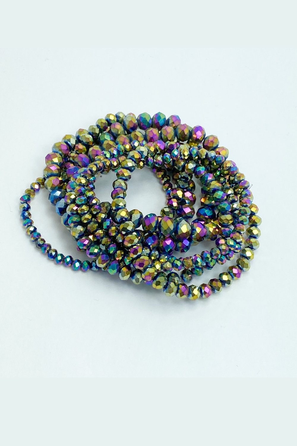 Purple Teal Iridescent Stackable Bracelet Set - Lucy Doo