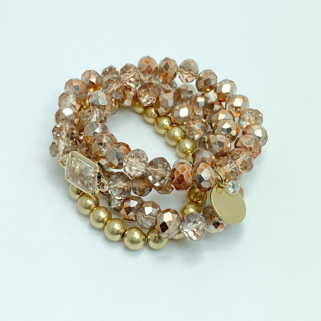Rose Gold Stackable Bracelet Set - Lucy Doo