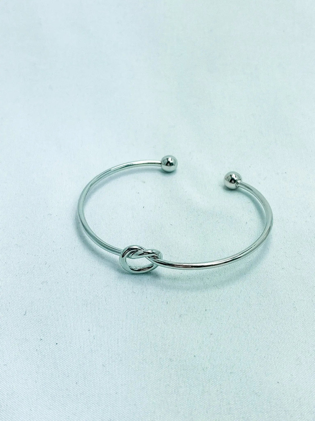 Silver Love Knot Thin Cuff Bracelet - Lucy Doo