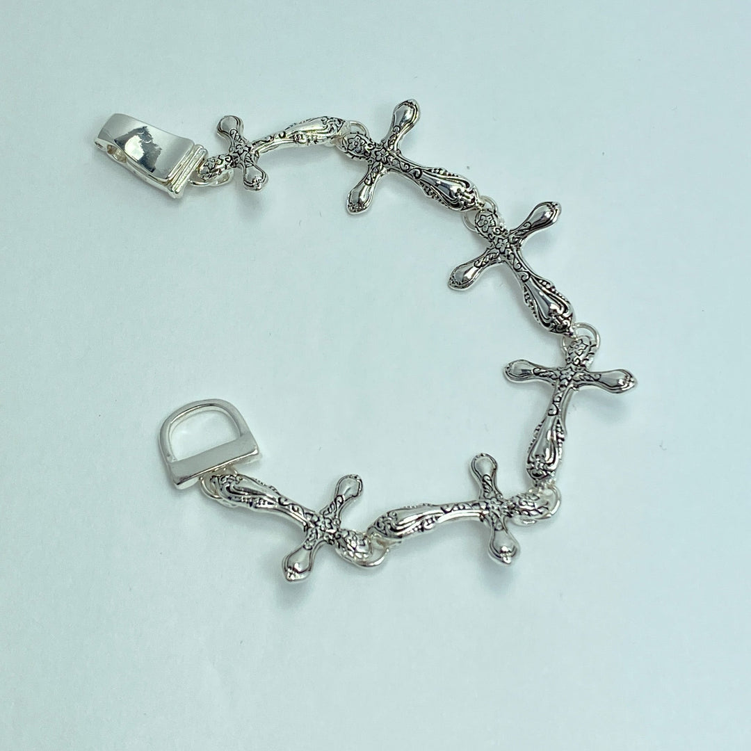 Silver Thin Cross Bracelet - Lucy Doo