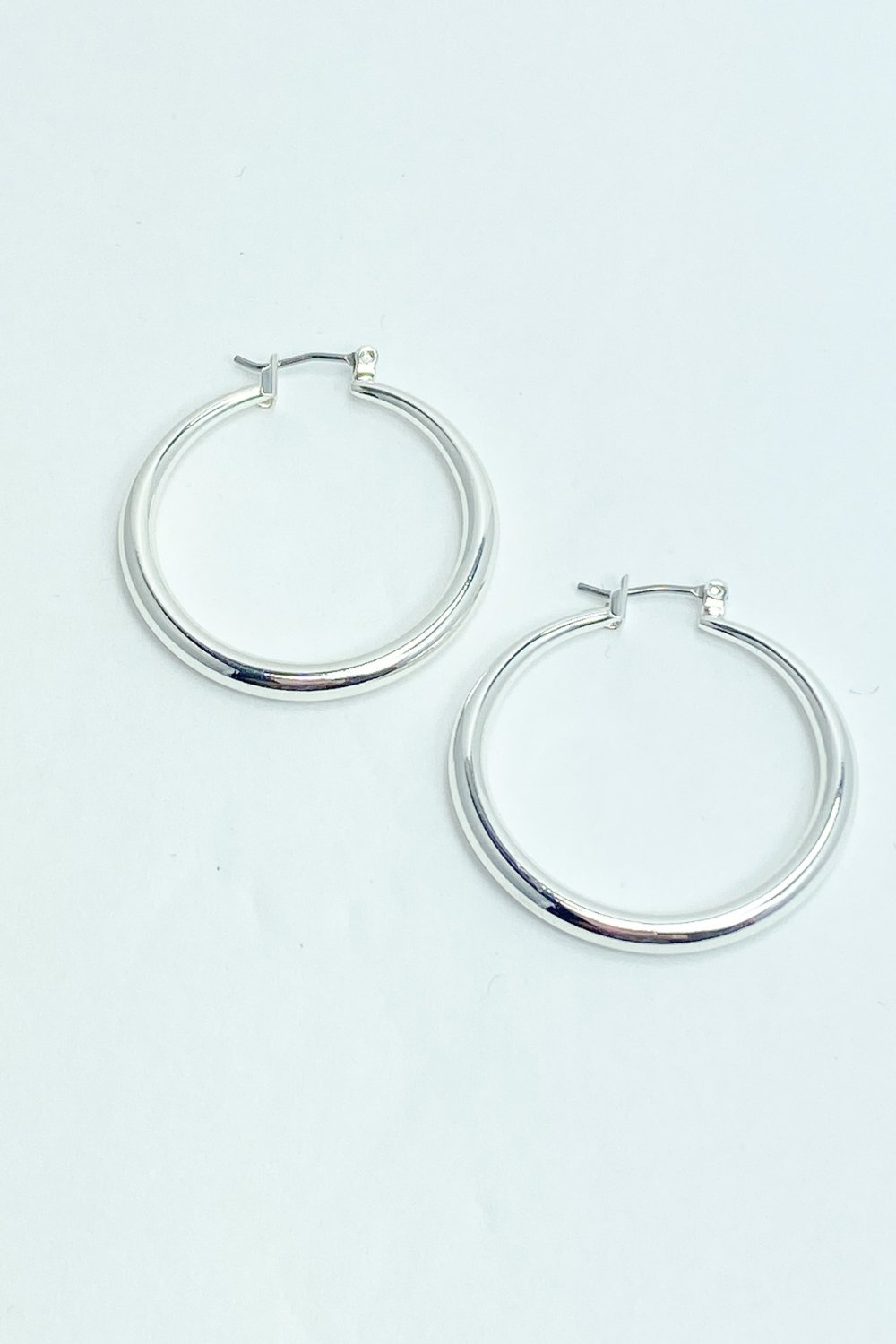 Small Round Silver Hoop Earrings - Lucy Doo