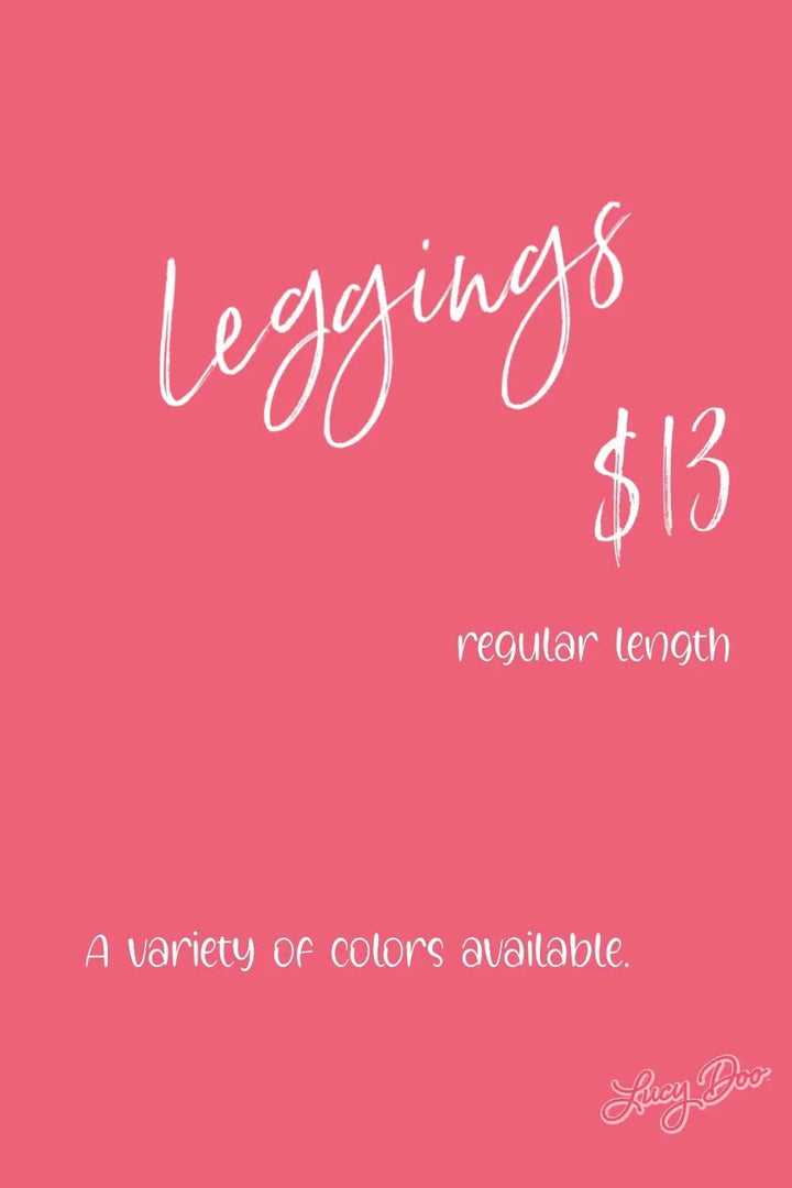 Solid Regular Length Leggings - Lucy Doo