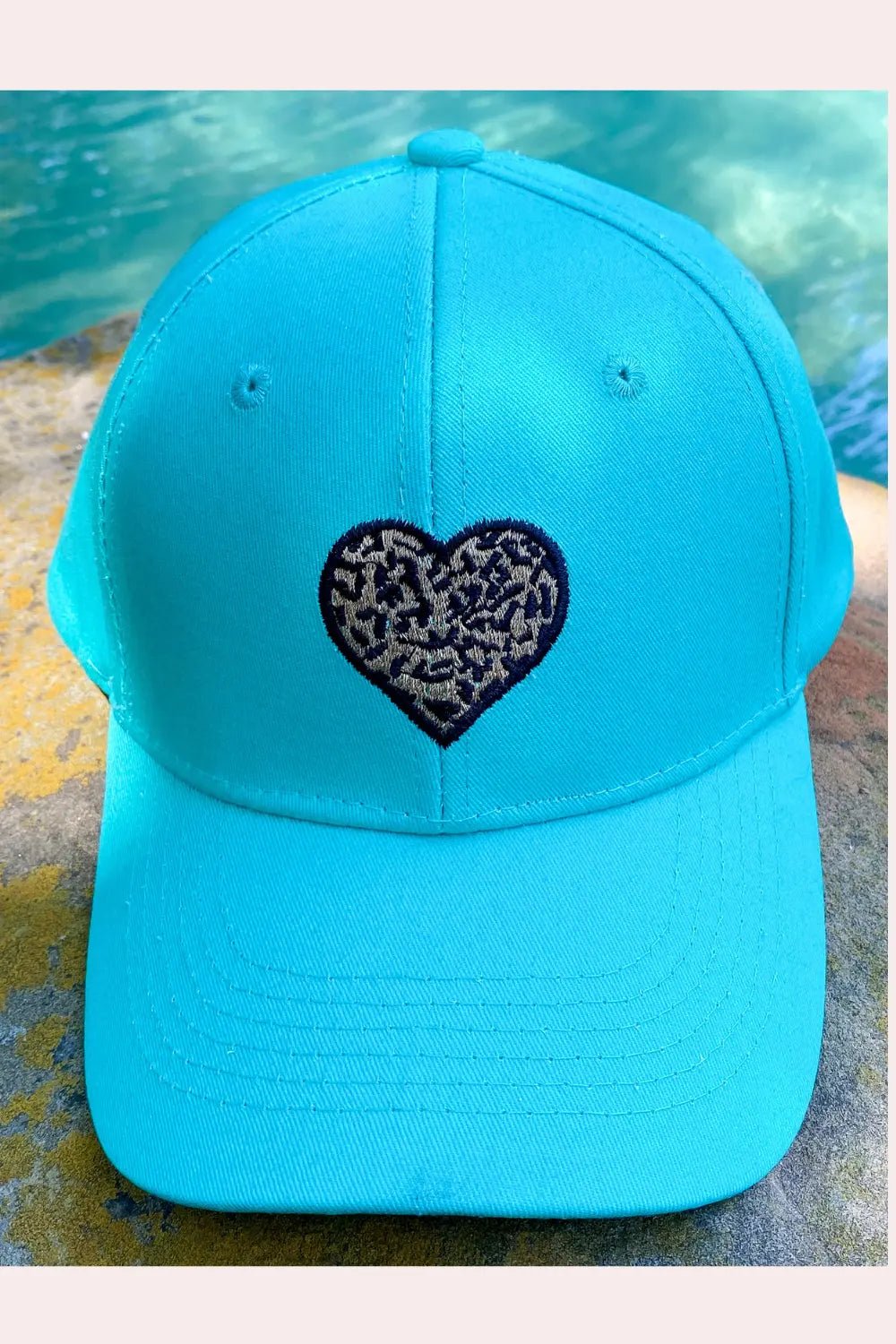 Turquoise Hat w/ Cheetah Heart - Lucy Doo